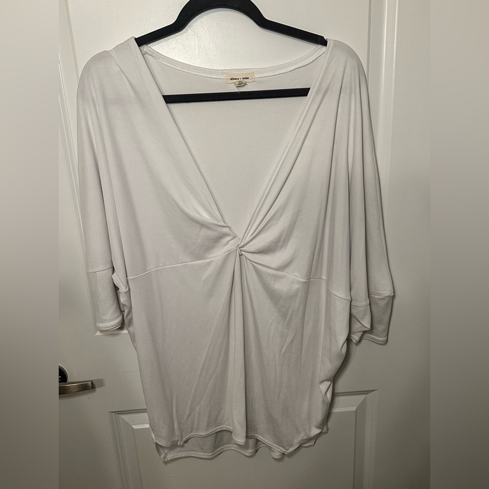 Oversized low cut white top